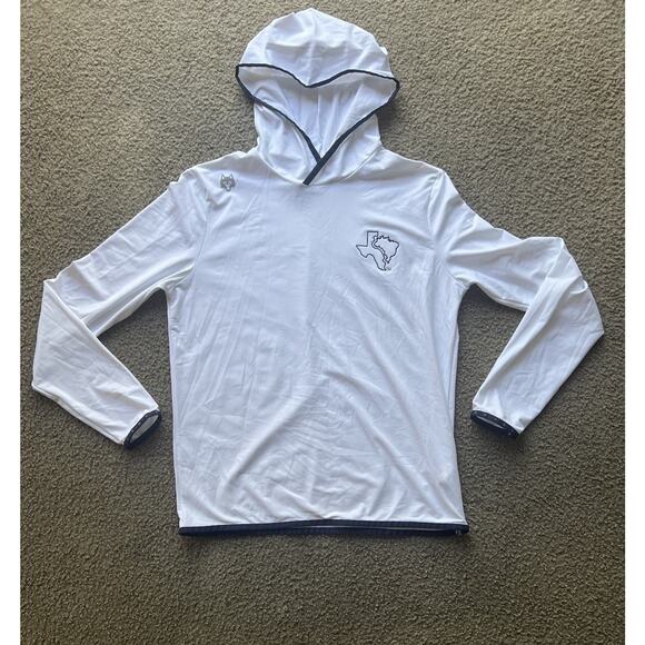 Greyson Guide Sport White Heather Performance Fit Hoodie S Logo Hooded - Picture 1 of 8
